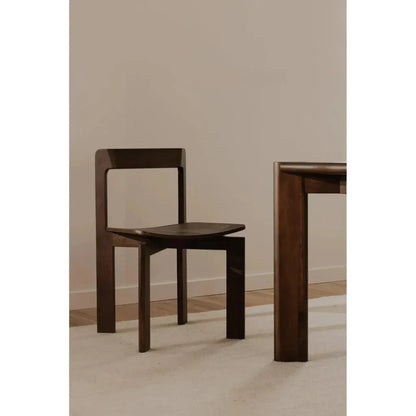 Daifuku Wood Brown Armless Dining Chair 2PC - LOOMLAN - Moe's Home - Dining Chairs