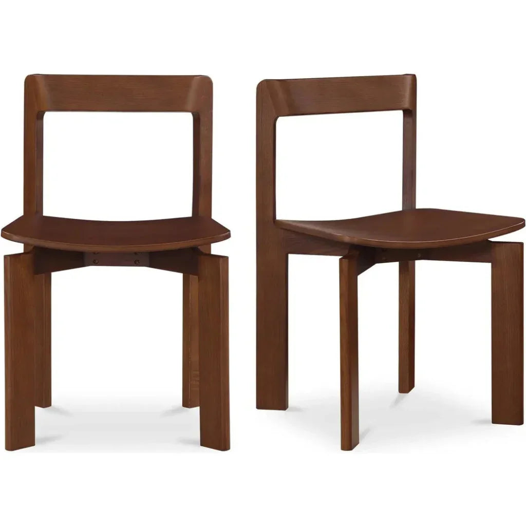 Daifuku Wood Brown Armless Dining Chair 2PC - LOOMLAN - Moe's Home - Dining Chairs