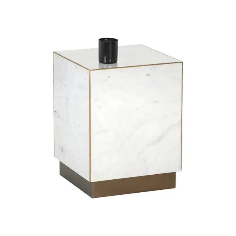 Daines White Marble Square End Table - LOOMLAN - SUNPAN - Side Tables
