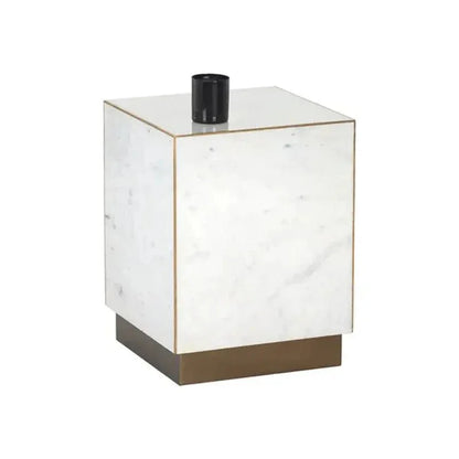 Daines White Marble Square End Table - LOOMLAN - SUNPAN - Side Tables