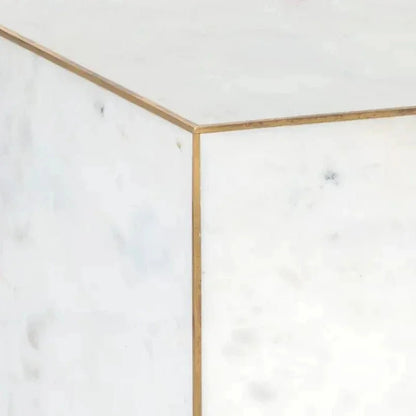 Daines White Marble Square End Table - LOOMLAN - SUNPAN - Side Tables