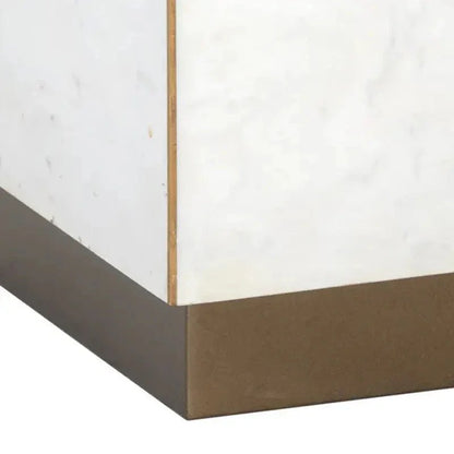 Daines White Marble Square End Table - LOOMLAN - SUNPAN - Side Tables