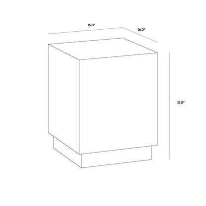 Daines White Marble Square End Table - LOOMLAN - SUNPAN - Side Tables