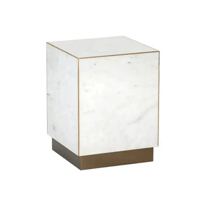 Daines White Marble Square End Table - LOOMLAN - SUNPAN - Side Tables