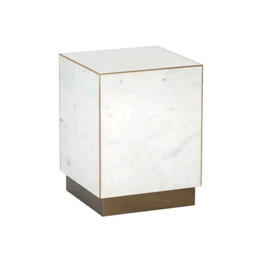 Daines White Marble Square End Table - LOOMLAN - SUNPAN - Side Tables