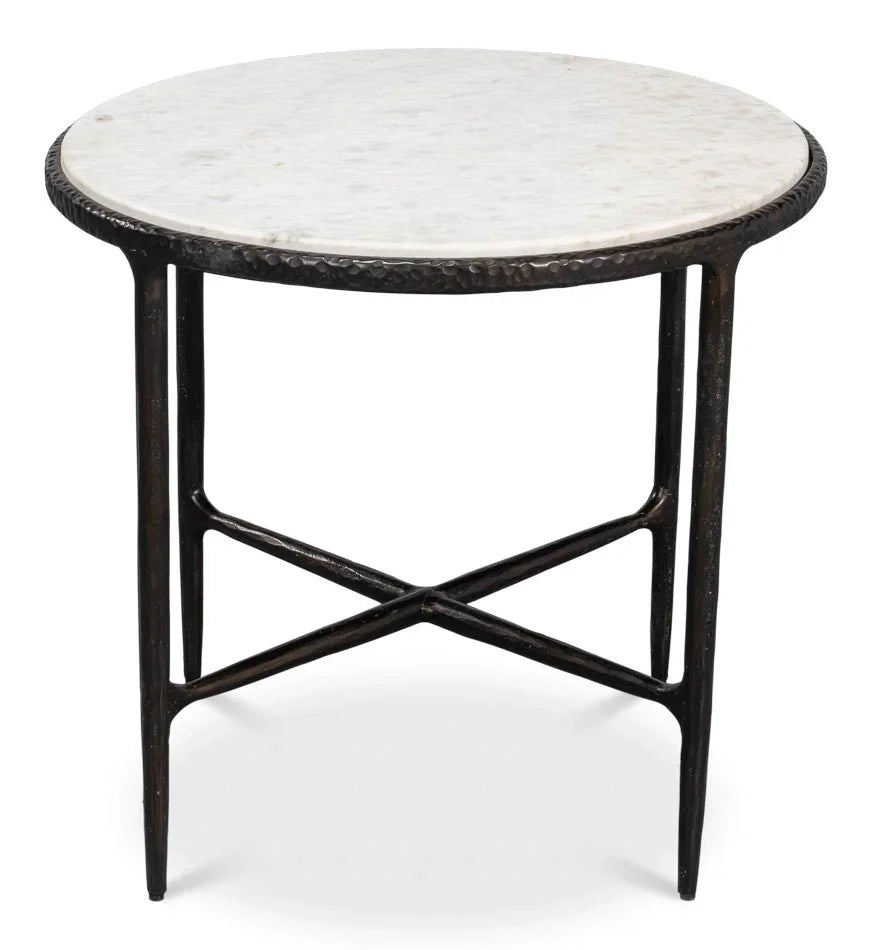 Dakor Iron Framed Black Side Table - LOOMLAN - Sarreid - Side Tables