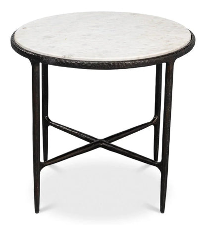 Dakor Iron Framed Black Side Table - LOOMLAN - Sarreid - Side Tables