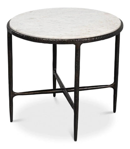 Dakor Iron Framed Black Side Table - LOOMLAN - Sarreid - Side Tables