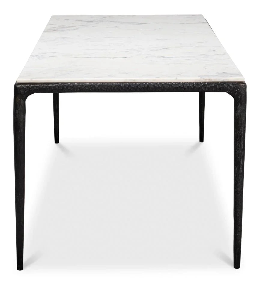 Dakor Marble Top Rectangular Dining Table-Dining Tables-Sarreid-LOOMLAN