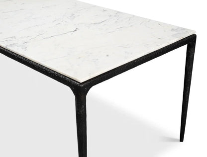 Dakor Marble Top Rectangular Dining Table-Dining Tables-Sarreid-LOOMLAN