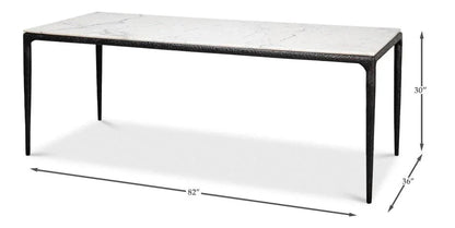 Dakor Marble Top Rectangular Dining Table-Dining Tables-Sarreid-LOOMLAN
