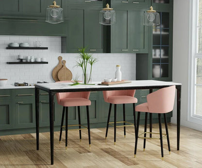 Dakor Marble Top Rectangular Dining Table-Dining Tables-Sarreid-LOOMLAN