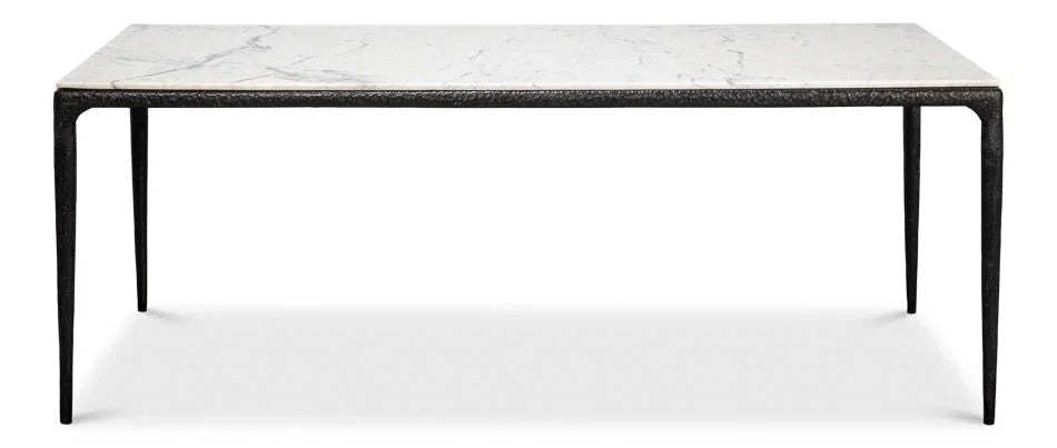 Dakor Marble Top Rectangular Dining Table-Dining Tables-Sarreid-LOOMLAN