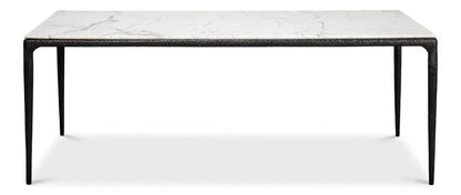 Dakor Marble Top Rectangular Dining Table-Dining Tables-Sarreid-LOOMLAN