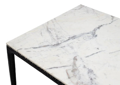 Dakor Marble Top Rectangular Dining Table-Dining Tables-Sarreid-LOOMLAN