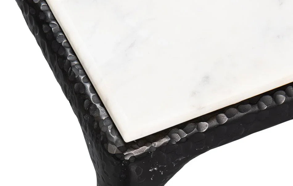 Dakor Marble Top Rectangular Dining Table-Dining Tables-Sarreid-LOOMLAN