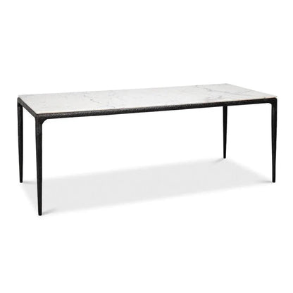 Dakor Marble Top Rectangular Dining Table-Dining Tables-Sarreid-LOOMLAN