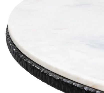Dakor Marble Top Round Breakfast Table-Dining Tables-Sarreid-LOOMLAN