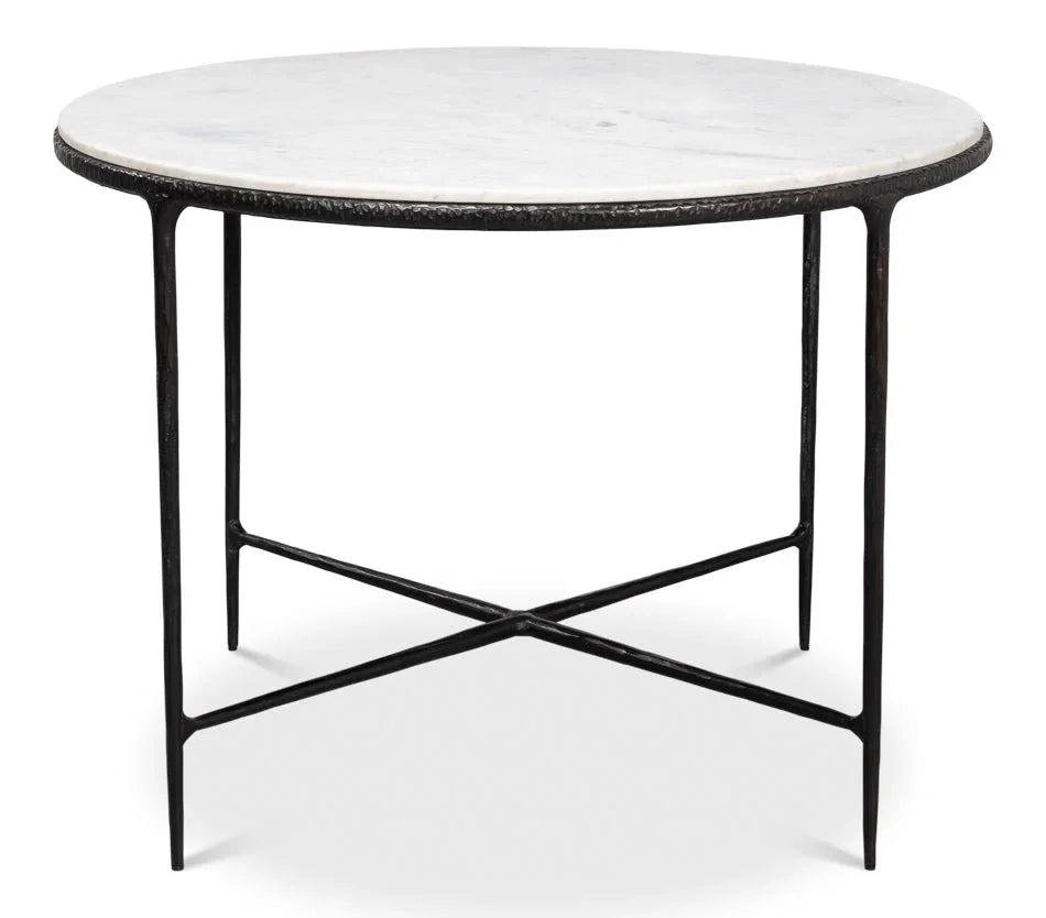 Dakor Marble Top Round Breakfast Table-Dining Tables-Sarreid-LOOMLAN