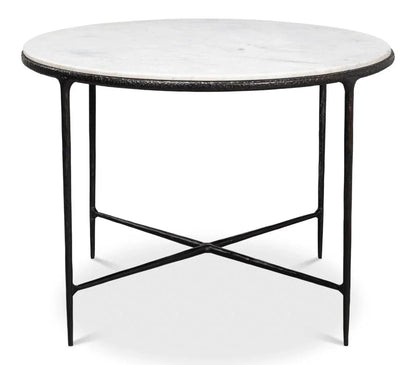 Dakor Marble Top Round Breakfast Table-Dining Tables-Sarreid-LOOMLAN