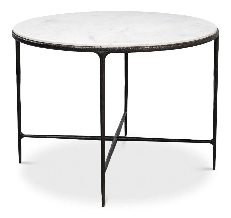 Dakor Marble Top Round Breakfast Table-Dining Tables-Sarreid-LOOMLAN