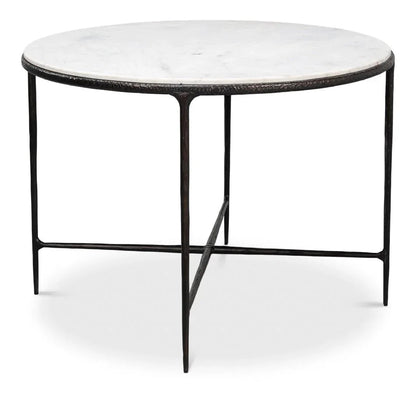 Dakor Marble Top Round Breakfast Table-Dining Tables-Sarreid-LOOMLAN
