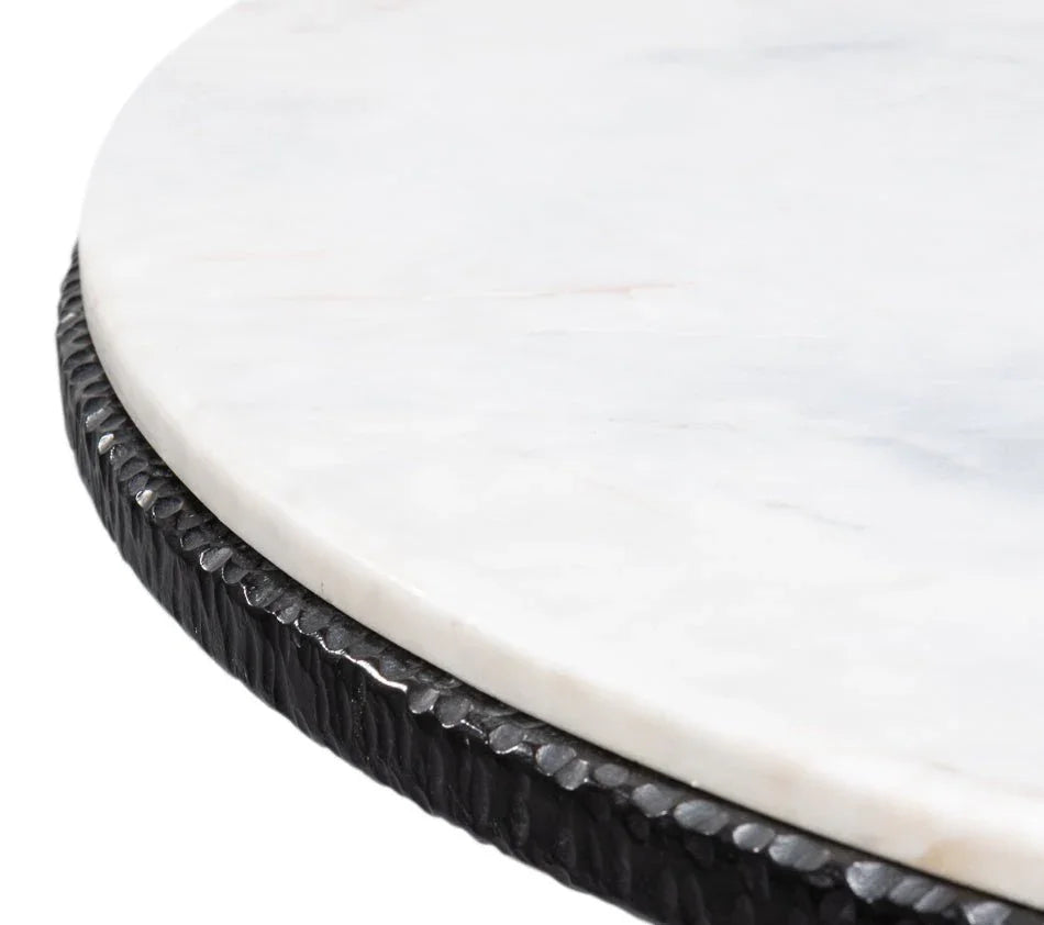 Dakor Marble Top Round Breakfast Table-Dining Tables-Sarreid-LOOMLAN