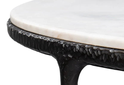 Dakor Marble Top Round Breakfast Table-Dining Tables-Sarreid-LOOMLAN
