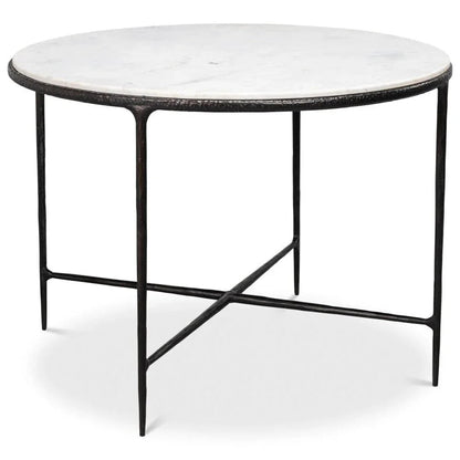 Dakor Marble Top Round Breakfast Table-Dining Tables-Sarreid-LOOMLAN