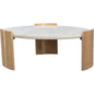 Dala White Marble & Wood Round Coffee Table - LOOMLAN - Moe's Home - Coffee Tables