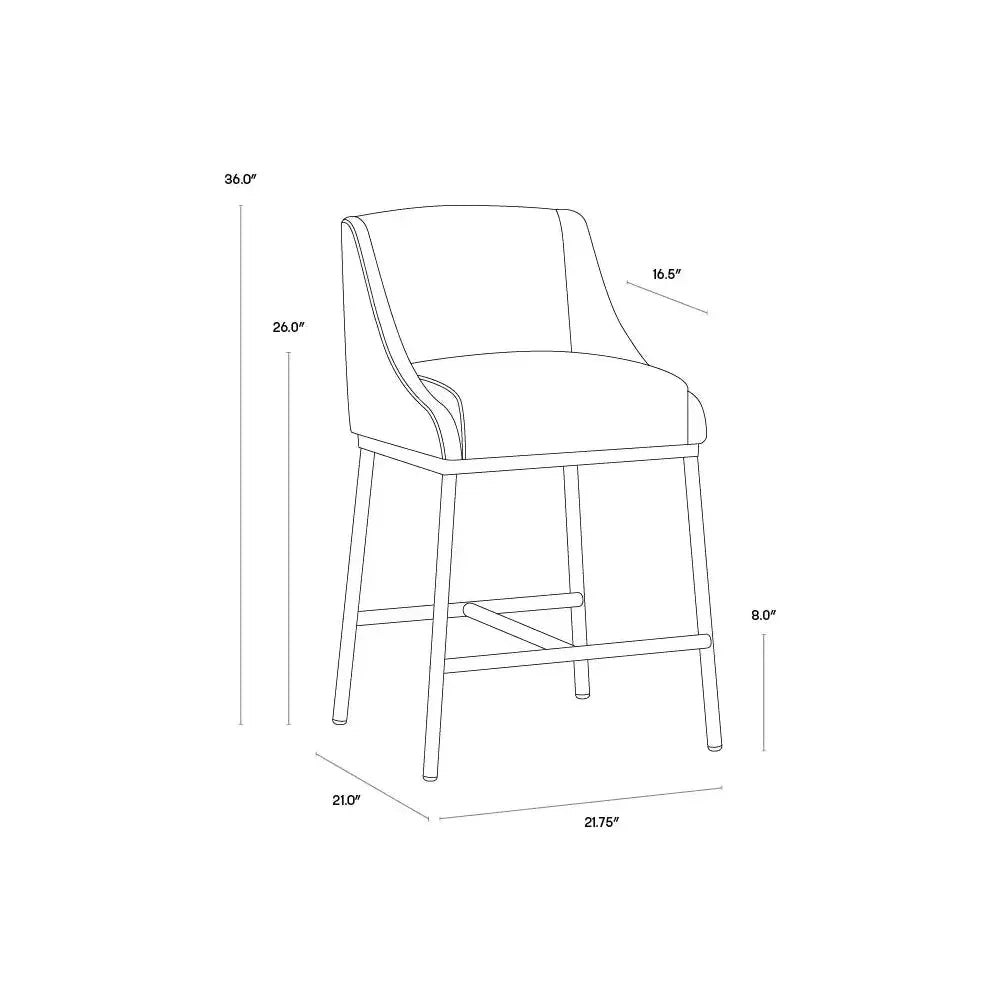 Dalary Leather Counter Stool - LOOMLAN - SUNPAN - Counter Stools