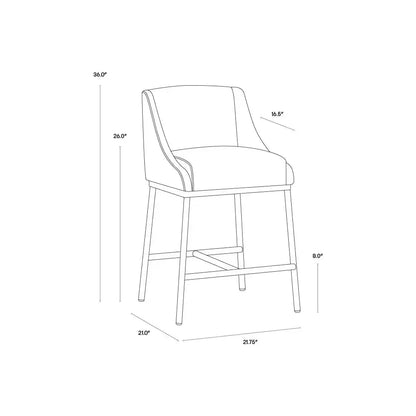 Dalary Leather Counter Stool - LOOMLAN - SUNPAN - Counter Stools