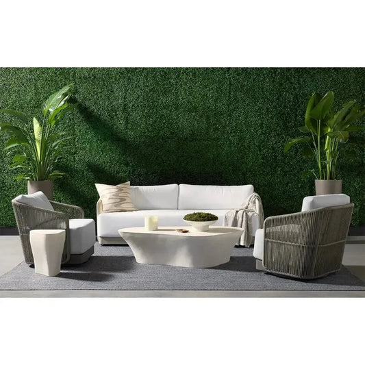 Dali White Outdoor Geometric Coffee Table-Outdoor Coffee Tables-SUNPAN-LOOMLAN