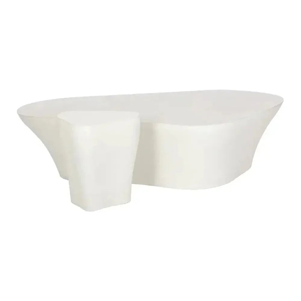 Dali White Outdoor Geometric Coffee Table-Outdoor Coffee Tables-SUNPAN-LOOMLAN