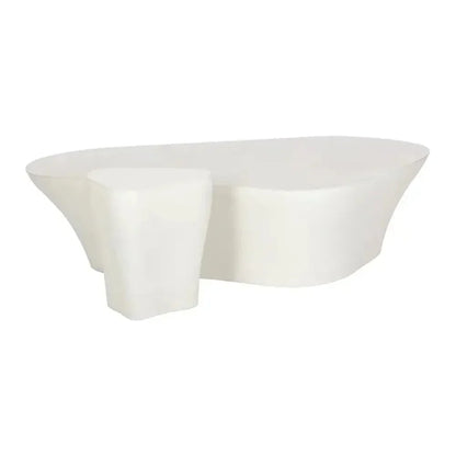 Dali White Outdoor Geometric Coffee Table-Outdoor Coffee Tables-SUNPAN-LOOMLAN