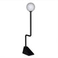 Dallas Steel and Frosted Globe Floor Lamp-Floor Lamps-Noir-LOOMLAN