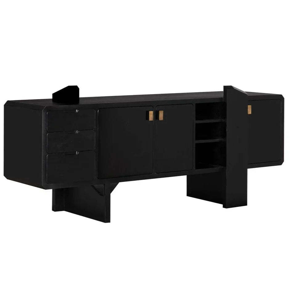 Dallas Wooden Black Sideboard - LOOMLAN - Noir - Sideboards