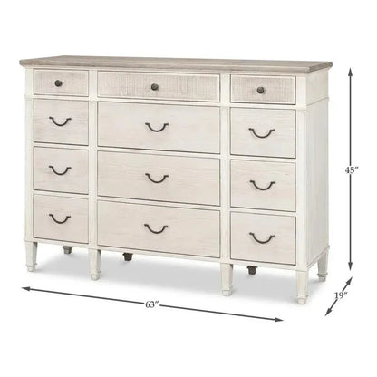 Dalmar Bungalow Two Tone White Dresser - LOOMLAN - Sarreid - Dressers