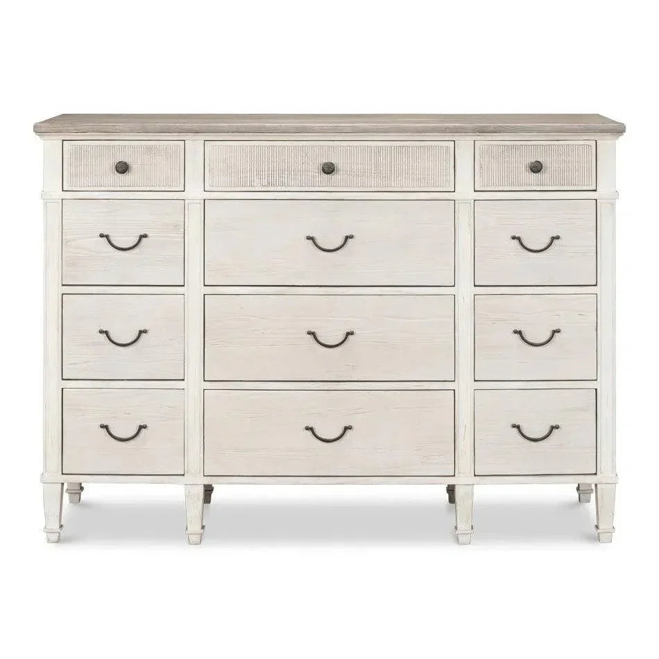 Dalmar Bungalow Two Tone White Dresser - LOOMLAN - Sarreid - Dressers