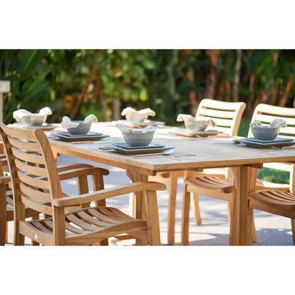Dalton Rectangular Extandable Outdoor Dining Table-Outdoor Dining Tables-HiTeak-LOOMLAN