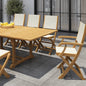 Dalton Teak Patio Family Dining Set 9PC-Outdoor Dining Sets-HiTeak-White-LOOMLAN