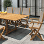 Dalton Teak Patio Family Dining Set 9PC-Outdoor Dining Sets-HiTeak-Taupe-LOOMLAN