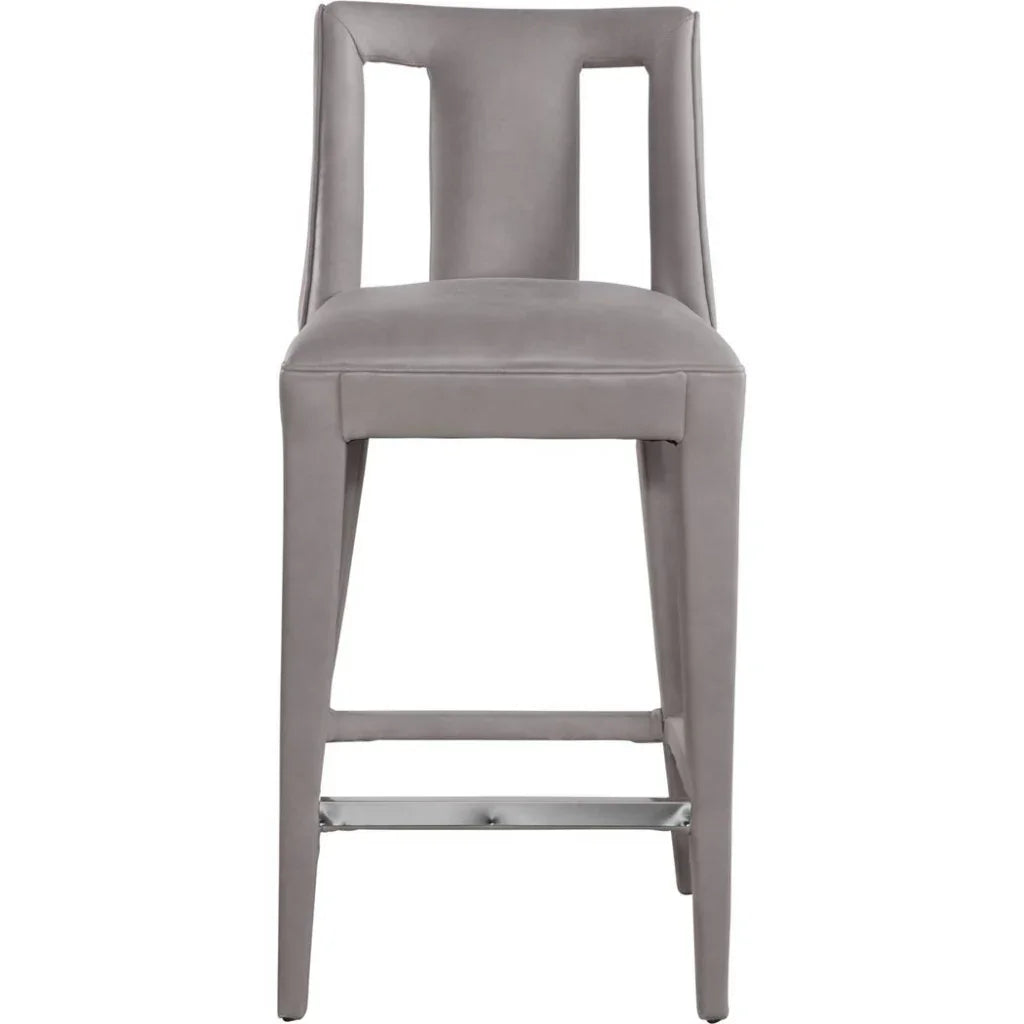 Dalton Leather Luxurious Design Barstool - LOOMLAN - Olivia + Quinn - Bar Stools