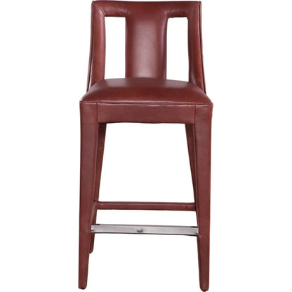 Dalton Leather Luxurious Design Barstool - LOOMLAN - Olivia + Quinn - Bar Stools
