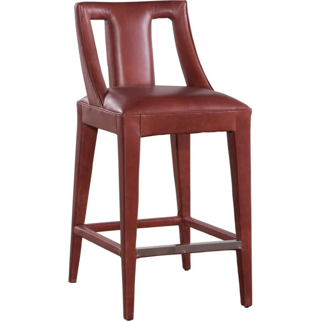 Dalton Leather Luxurious Design Barstool - LOOMLAN - Olivia + Quinn - Bar Stools