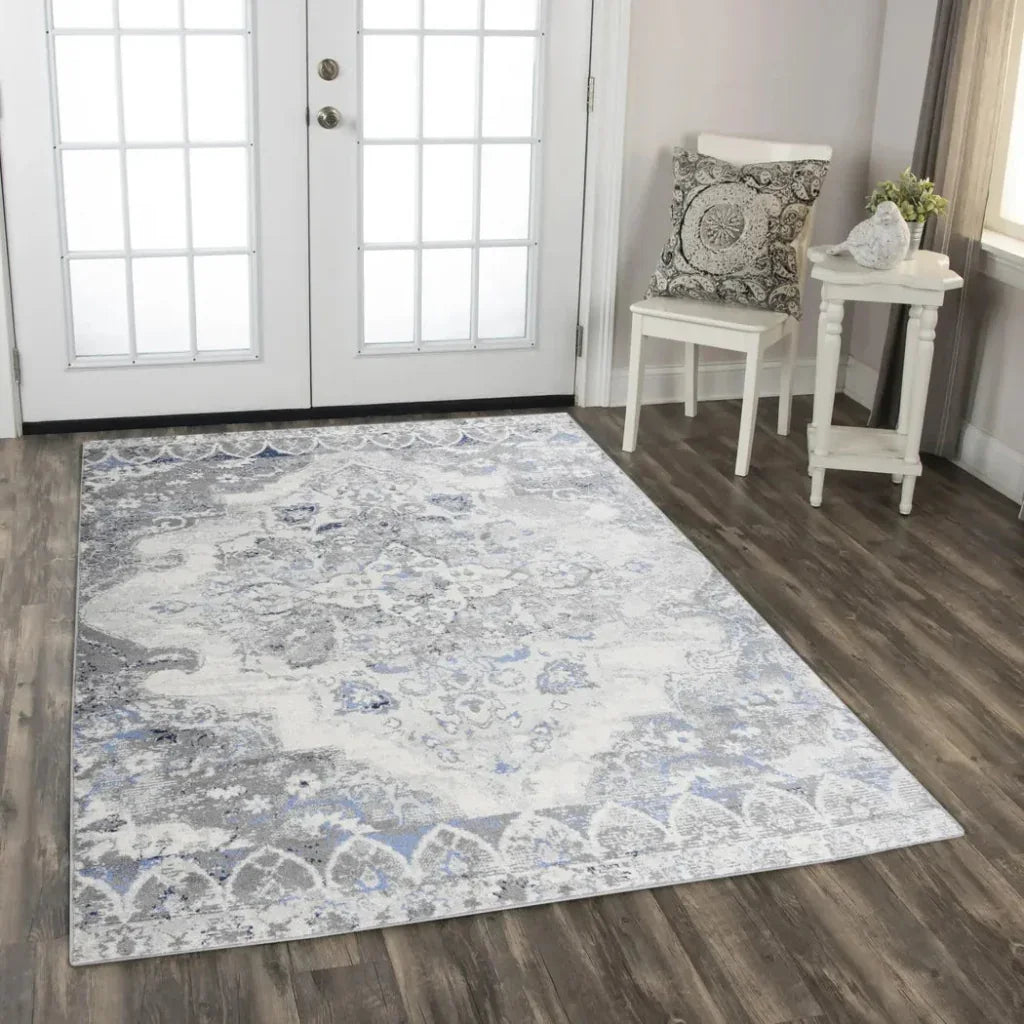 Damm Medallion Gray Kitchen Hallway Runner Rug - LOOMLAN - LOOMLAN - Area Rugs