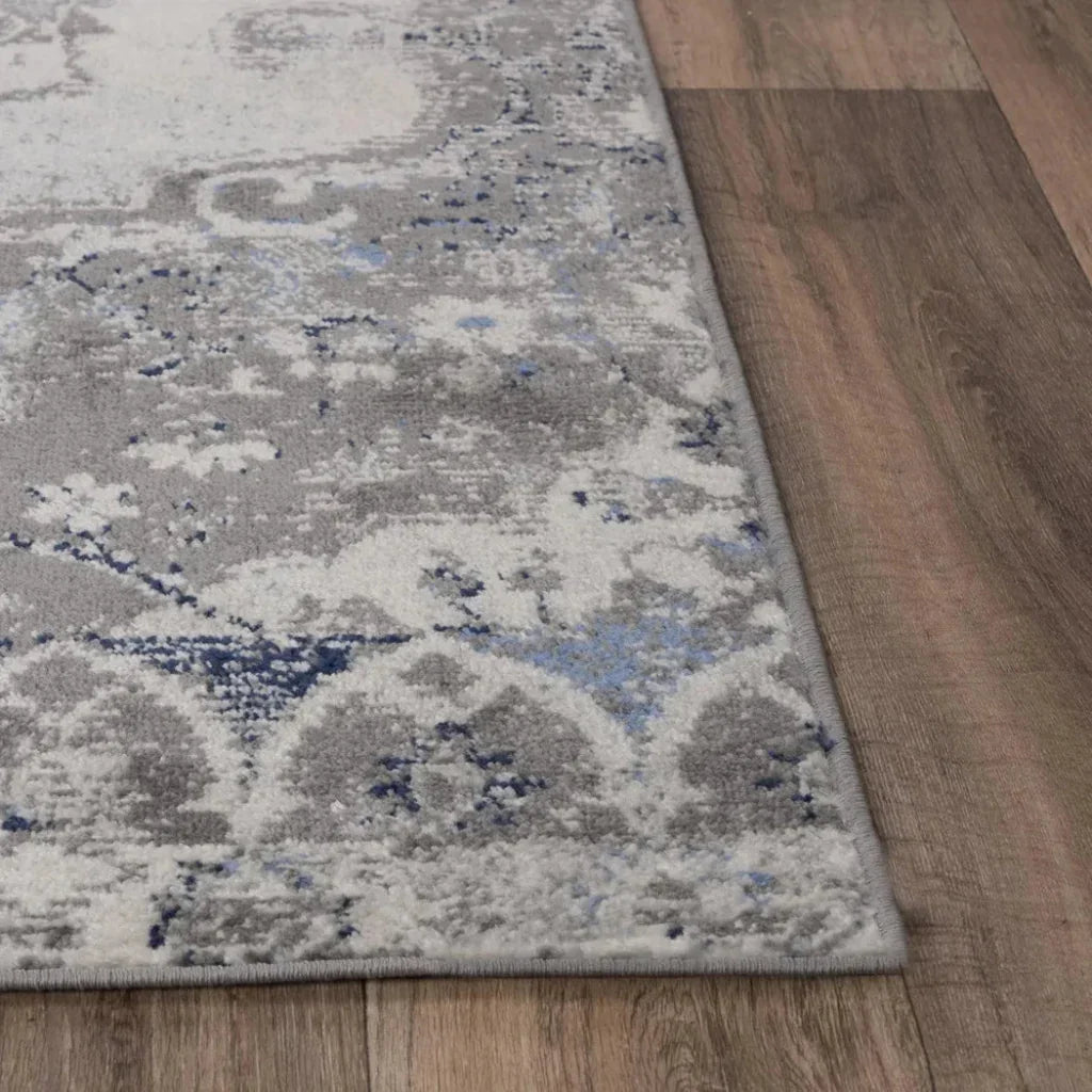 Damm Medallion Gray Kitchen Hallway Runner Rug - LOOMLAN - LOOMLAN - Area Rugs