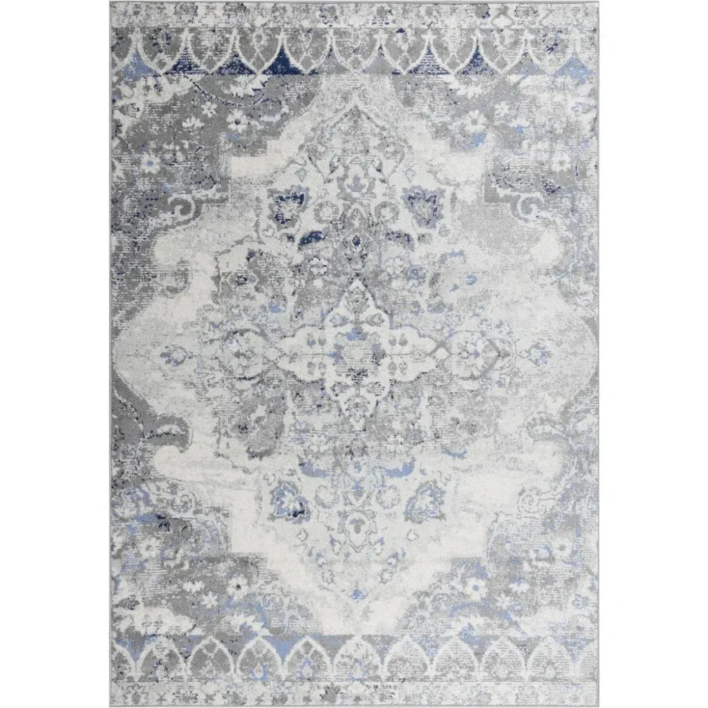 Damm Medallion Gray Kitchen Hallway Runner Rug - LOOMLAN - LOOMLAN - Area Rugs