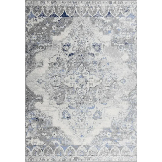 Damm Medallion Gray Kitchen Hallway Runner Rug - LOOMLAN - LOOMLAN - Area Rugs