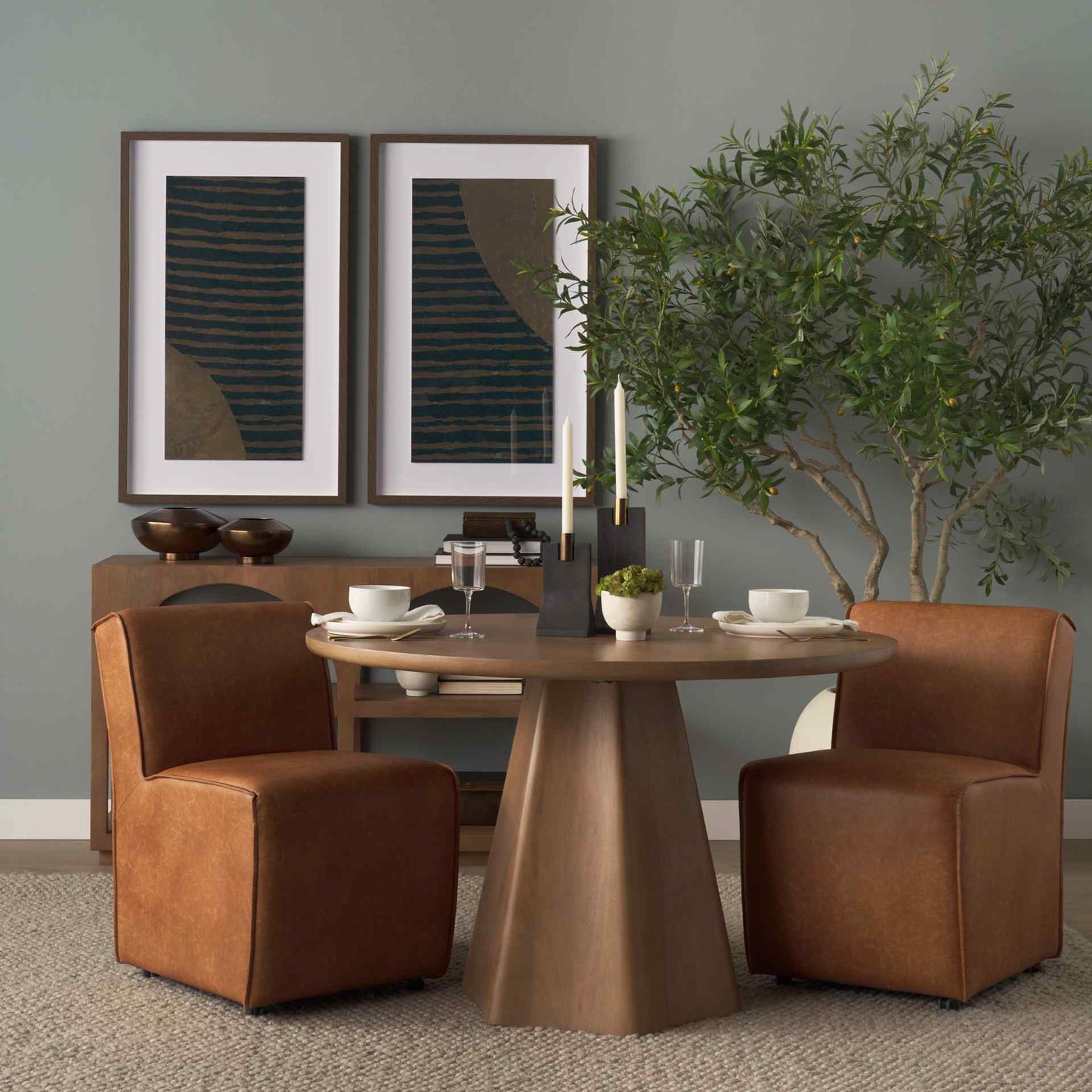 Damon Leather Dining Chair (Set of 2)